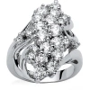 Fine Jewelry Womens 3 1/2 Ct. T.w Cubic Zirconia Platinum Over Silver Cocktail Ring In Transparent