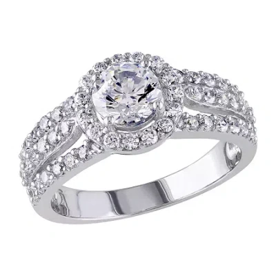Fine Jewelry Womens 3 1/4 Ct. Cubic Zirconia Sterling Silver Engagement Ring