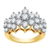 Fine Jewelry Womens 3 Ct. T.w. Natural White Diamond 10k Gold Cluster Band In Transparent