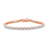 Fine Jewelry Womens 3 Ct. T.w. Natural White Diamond 10k Rose Gold 7.5 Inch Tennis Bracelet In Transparent