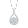 Fine Jewelry Womens 3/4 Ct. T.w. Natural White Diamond 10k White Gold Pear 18 Inch Pendant Necklace In Transparent