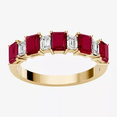 Fine Jewelry Womens 3/8 Ct. T.w. Genuine Red Ruby 10k Gold Band
