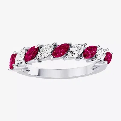 Fine Jewelry Womens 3/8 Ct. T.w. Genuine Red Ruby 10k Gold Marquise Band