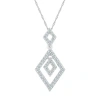 Fine Jewelry Womens 3/8 Ct. T.w. Natural White Diamond 10k White Gold Diamond 18 Inch Pendant Necklace In Transparent