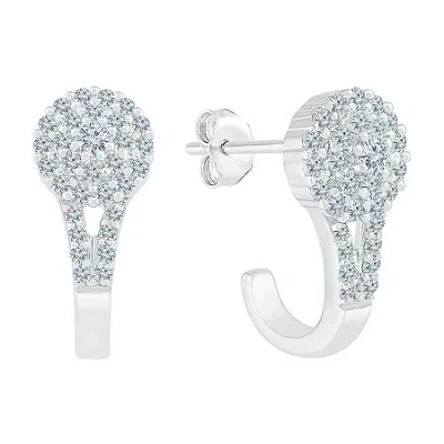Fine Jewelry Womens 3/8 Ct. T.w. Natural White Diamond 10k White Gold Drop Earrings In Transparent