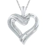 Fine Jewelry Womens 3/8 Ct. T.w. Natural White Diamond Sterling Silver Heart 18 Inch Pendant Necklace In Transparent