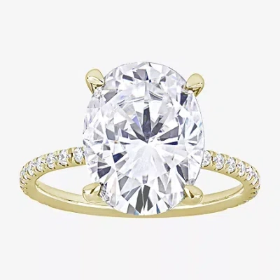 Fine Jewelry Womens 4 7/8 Ct. T.w. Lab Created White Moissanite 10k Gold Engagement Ring In Transparent