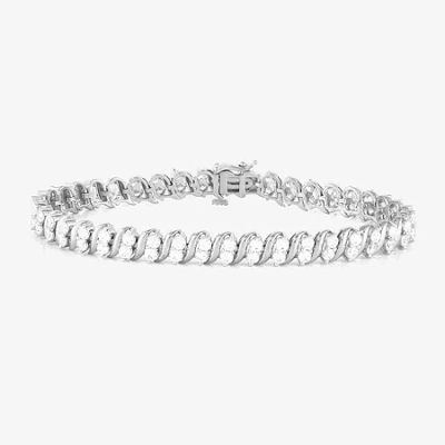 Fine Jewelry Womens 4 Ct. T.w. Lab Grown White Diamond 10k Gold 7.25 Inch Tennis Bracelet