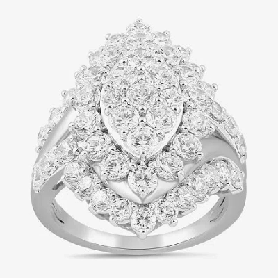Fine Jewelry Womens 4 Ct. T.w. Lab Grown White Diamond 10k Gold Marquise Cocktail Ring