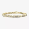 Fine Jewelry Womens 4 Ct. T.w. Lab Grown White Diamond 10k Gold Tennis Bracelet In Transparent