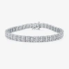 Fine Jewelry Womens 4 Ct. T.w. Natural White Diamond 10k White Gold 7.5 Inch Tennis Bracelet In Transparent
