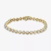 Fine Jewelry Womens 5 Ct. T.w. Lab Grown White Diamond 10k Gold Tennis Bracelet In Transparent