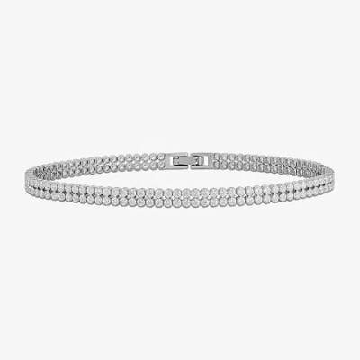 Fine Jewelry Womens 5 Ct. T.w. Lab Grown White Diamond 10k White Gold 7.5 Inch Tennis Bracelet
