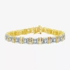 Fine Jewelry Womens 5 Ct. T.w. Natural White Diamond 10k Gold 7.5 Inch Tennis Bracelet In Yellow