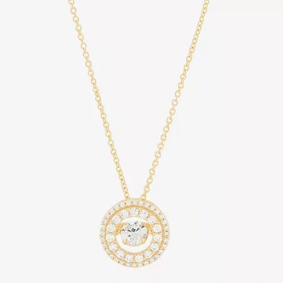 Fine Jewelry Womens 5/8 Ct. T.w. Lab Grown White Diamond 14k Gold Over Silver Round 18 Inch Pendant Necklace