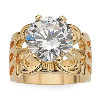 Fine Jewelry Womens 6 Ct. T.w. Cubic Zirconia 14k Gold Over Brass Engagement Ring