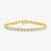 Fine Jewelry Womens 7 Ct.t.w. Lab Grown White Diamond 10k Gold Tennis Bracelet In Transparent