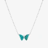 Fine Jewelry Womens Blue Turquoise Sterling Silver Butterfly 16 Inch Pendant Necklace In Transparent