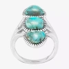 Fine Jewelry Womens Blue Turquoise Sterling Silver Cocktail Ring In Blue