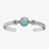 Fine Jewelry Womens Blue Turquoise Sterling Silver Cuff Bracelet In Transparent