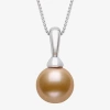 Fine Jewelry Womens Brown Cultured Freshwater Pearl Sterling Silver Ball 18 Inch Pendant Necklace In Brown