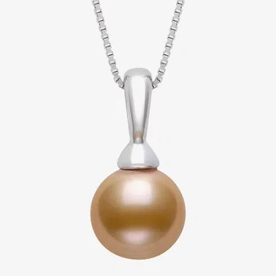 Fine Jewelry Womens Brown Cultured Freshwater Pearl Sterling Silver Ball 18 Inch Pendant Necklace