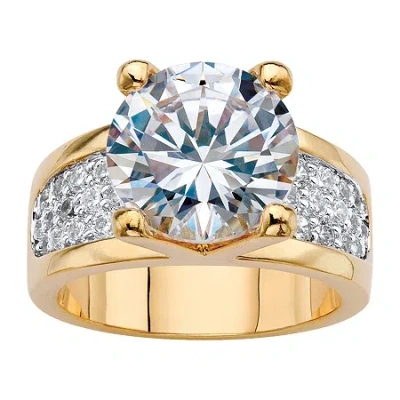 Fine Jewelry Womens Cubic Zirconia 14k Gold Over Brass Engagement Ring In Transparent