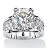 Fine Jewelry Womens Cubic Zirconia Platinum Over Silver Engagement Ring In Transparent