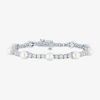 Fine Jewelry Womens Cultured Freshwater Pearl & Cubic Zirconia Sterling Silver Over Brass Bracelet In Transparent