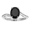 Fine Jewelry Womens Diamond Accent Black Onyx Sterling Silver Cocktail Ring In Transparent
