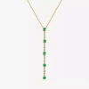Fine Jewelry Womens Diamond Accent Gemstone 10k Gold 18 Inch Pendant Necklace In Green