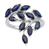 Fine Jewelry Womens Diamond Accent Genuine Blue Sapphire Platinum Over Silver Cocktail Ring In Transparent