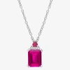 Fine Jewelry Womens Diamond Accent Genuine Pink Topaz Sterling Silver 18 Inch Pendant Necklace In Transparent