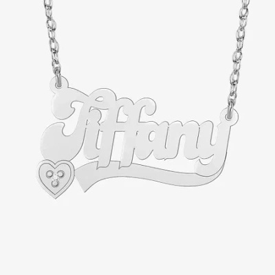 Fine Jewelry Womens Diamond Accent Genuine White Diamond 10k Gold 18 Inch Pendant Necklace