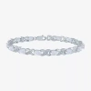 Fine Jewelry Womens Diamond Accent Lab Created White Opal Sterling Silver Tennis Bracelet In Transparent