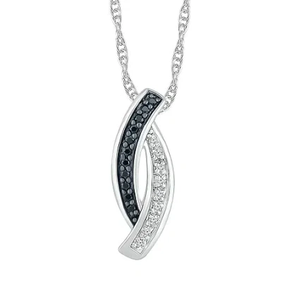 Fine Jewelry Womens Diamond Accent Natural Black Diamond Sterling Silver 18 Inch Pendant Necklace In Transparent