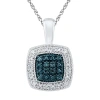 Fine Jewelry Womens Diamond Accent Natural Blue Diamond Sterling Silver 18 Inch Pendant Necklace In Transparent