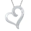 Fine Jewelry Womens Diamond Accent Natural White Diamond 10k Gold Heart 18 Inch Pendant Necklace In Transparent