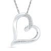 Fine Jewelry Womens Diamond Accent Natural White Diamond 10k Gold Heart 18 Inch Pendant Necklace In Transparent