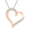 Fine Jewelry Womens Diamond Accent Natural White Diamond 10k Gold Heart 18 Inch Pendant Necklace In Transparent