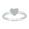 Fine Jewelry Womens Diamond Accent Natural White Diamond 10k Gold Heart Cluster Cocktail Ring In White