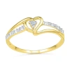 Fine Jewelry Womens Diamond Accent Natural White Diamond 10k Gold Heart Delicate Cocktail Ring In Transparent