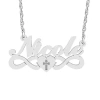 Fine Jewelry Womens Diamond Accent Natural White Diamond Sterling Silver 18 Inch Name Necklace In White