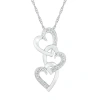 Fine Jewelry Womens Diamond Accent Natural White Diamond Sterling Silver Heart 18 Inch Pendant Necklace In Transparent