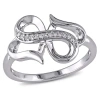 Fine Jewelry Womens Diamond Accent Natural White Diamond Sterling Silver Heart Infinity Cocktail Ring In Transparent
