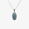 Fine Jewelry Womens Enhanced Blue Turquoise Sterling Silver 18 Inch Pendant Necklace In Transparent