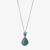Fine Jewelry Womens Enhanced Blue Turquoise Sterling Silver 18 Inch Pendant Necklace In Transparent