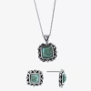 Fine Jewelry Womens Enhanced Blue Turquoise Sterling Silver 2-pc. Jewelry Set In Transparent