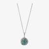 Fine Jewelry Womens Enhanced Blue Turquoise Sterling Silver Round 18 Inch Pendant Necklace In Transparent