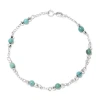 Fine Jewelry Womens Enhanced Blue Turquoise Sterling Silver Round Beaded Bracelet In Multi